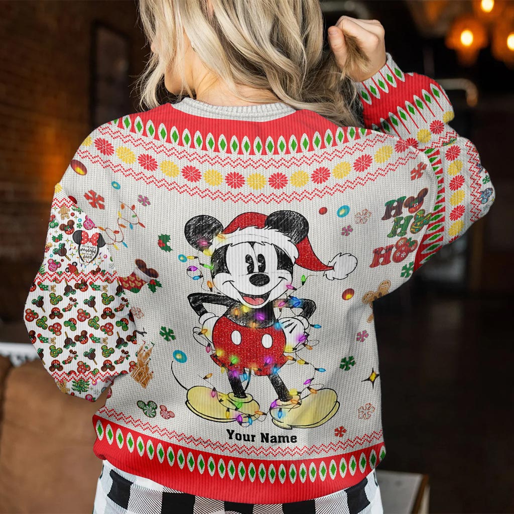 Personalized Christmas Mouse Sweater Custom Name Gift Sweater GradoCreations