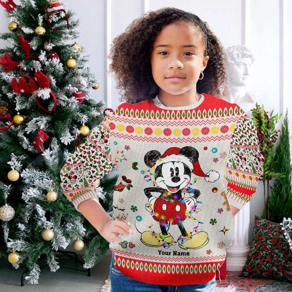 Personalized Christmas Mouse Sweater Custom Name Gift Sweater GradoCreations
