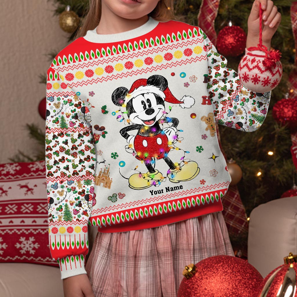 Personalized Christmas Mouse Sweater Custom Name Gift Sweater GradoCreations