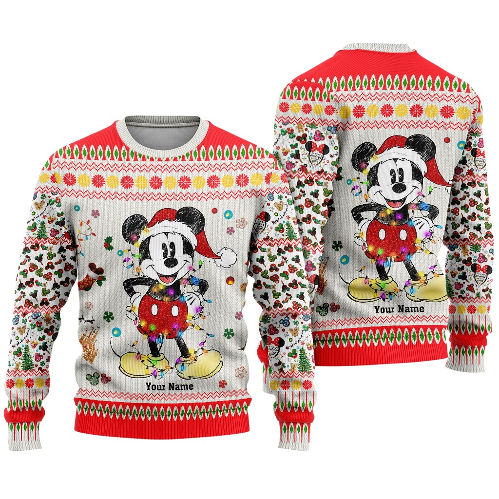 Personalized Christmas Mouse Sweater Custom Name Gift Sweater GradoCreations