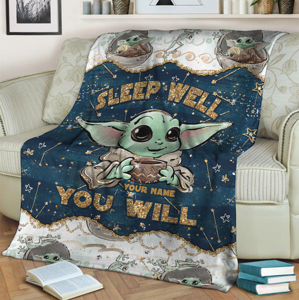 Personalized Child Sleeping Blanket Custom Name Gift Idea Blanket GradoCreations