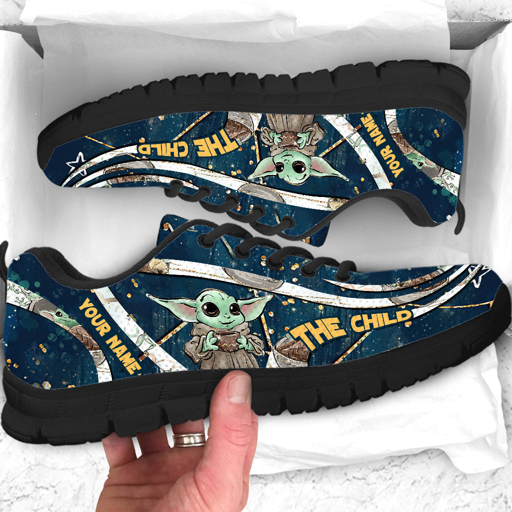 Personalized Sneakers with The Child Design Custom Name Gift Sneakers GradoCreations