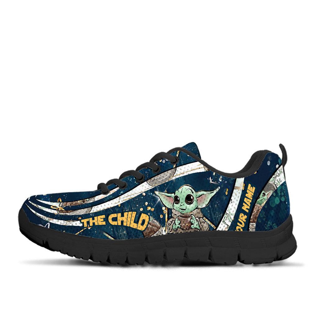 Personalized Sneakers with The Child Design Custom Name Gift Sneakers GradoCreations