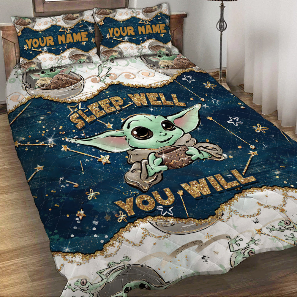 Personalized Child Quilt Set with Force Design for Kids Quilt Set GradoCreations