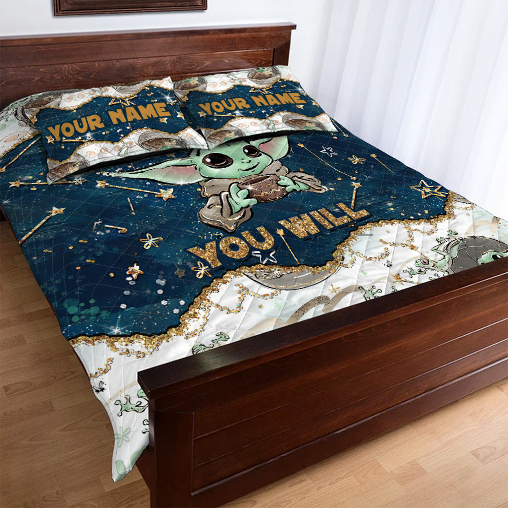 Personalized Child Quilt Set with Force Design for Kids Quilt Set GradoCreations