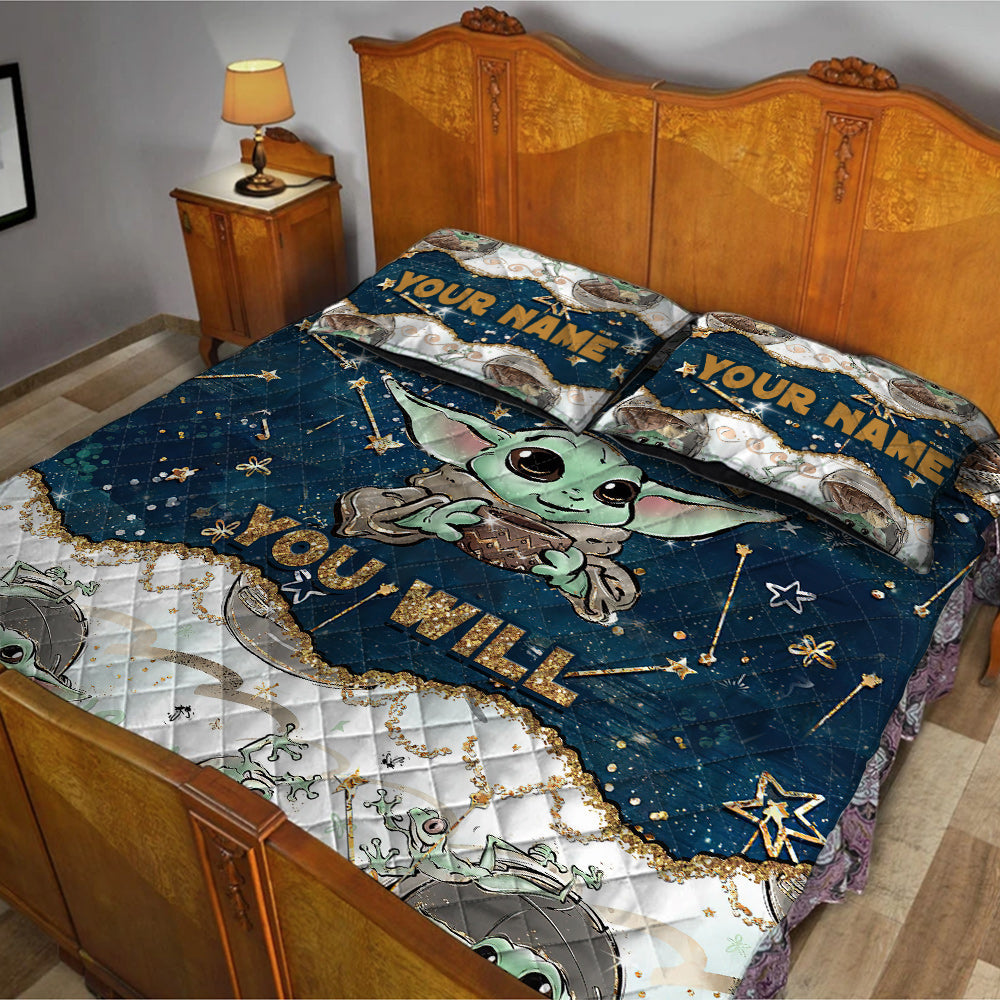 Personalized Child Quilt Set with Force Design for Kids Quilt Set GradoCreations