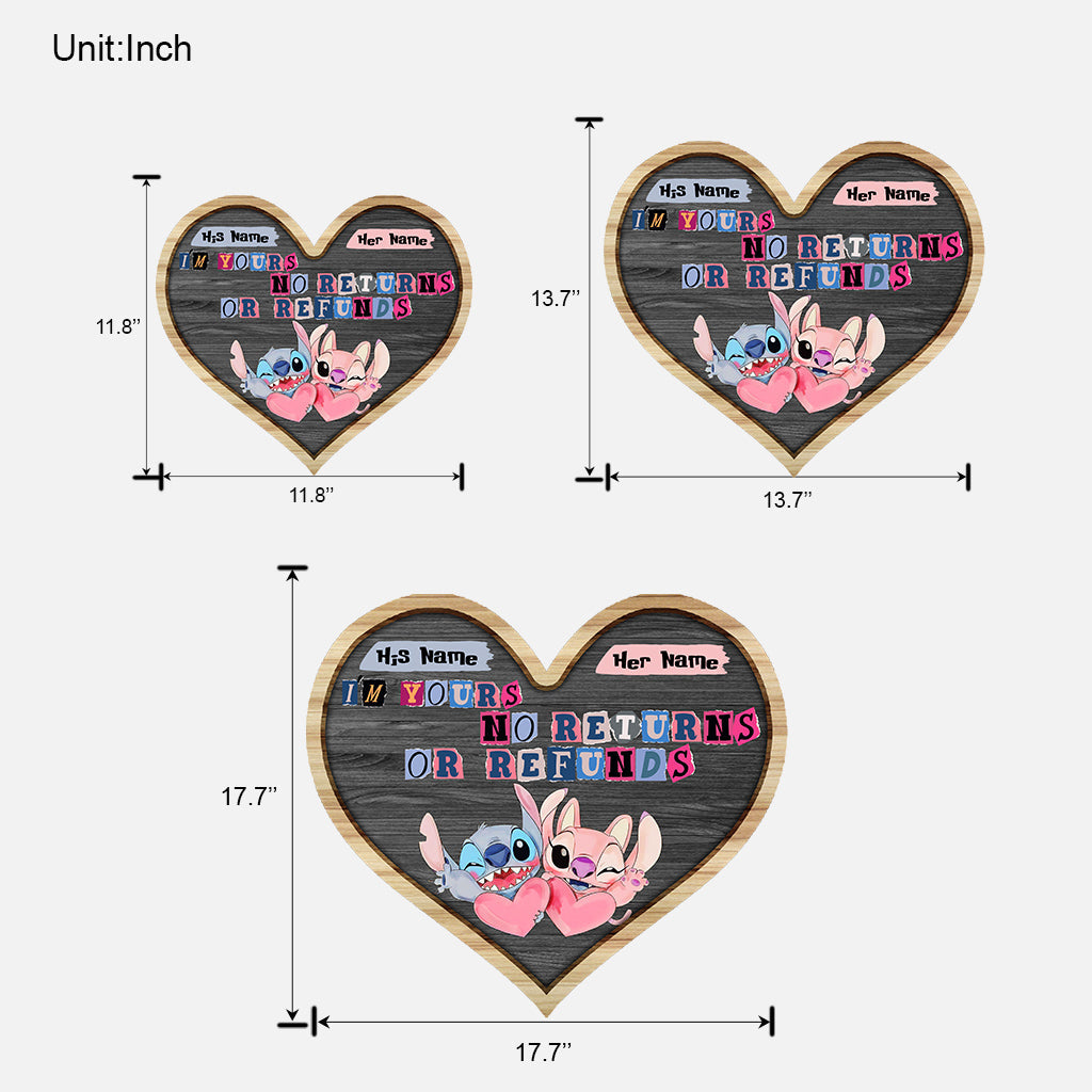 Personalized Heart-Shaped Wood Sign Custom Couple Gift Wood Sign GradoCreations