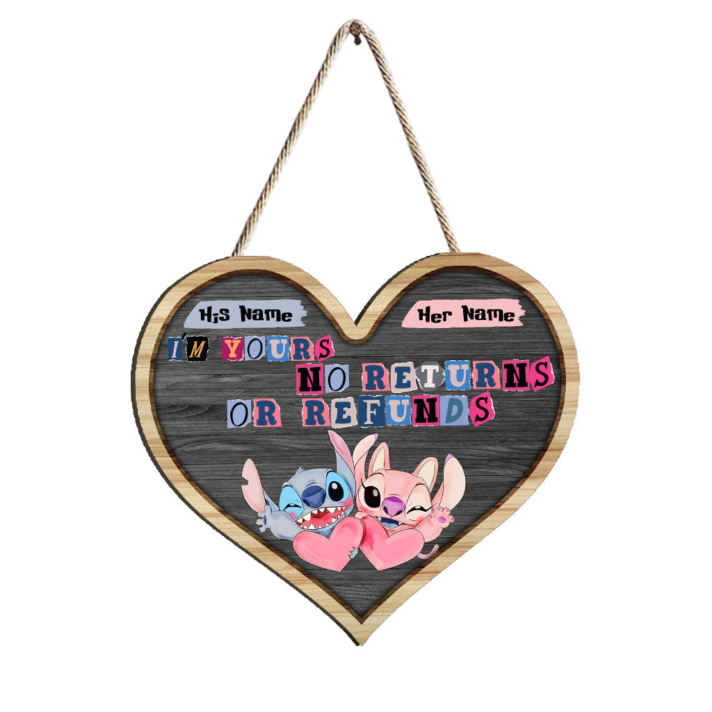 Personalized Heart-Shaped Wood Sign Custom Couple Gift Wood Sign GradoCreations