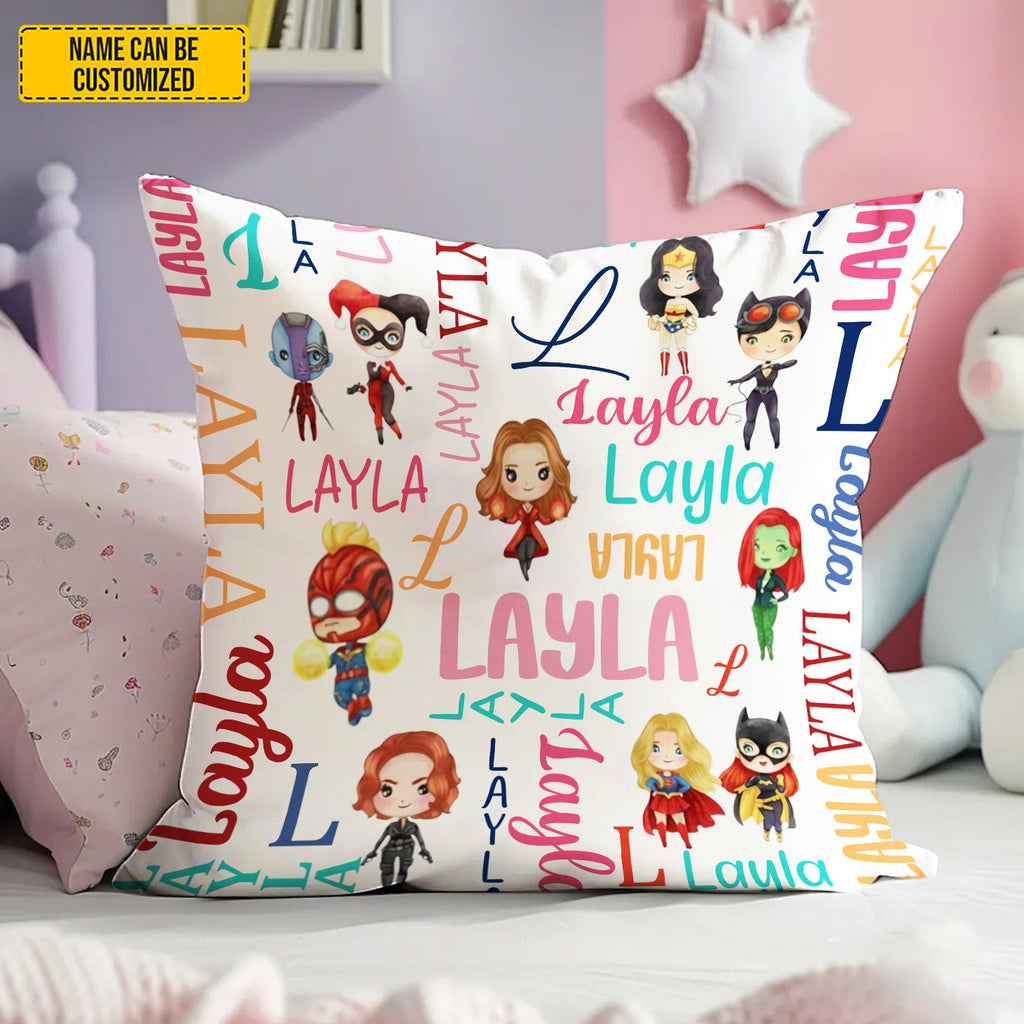 Personalized Kids Pillow Custom Name Hero Design Gift GradoCreations