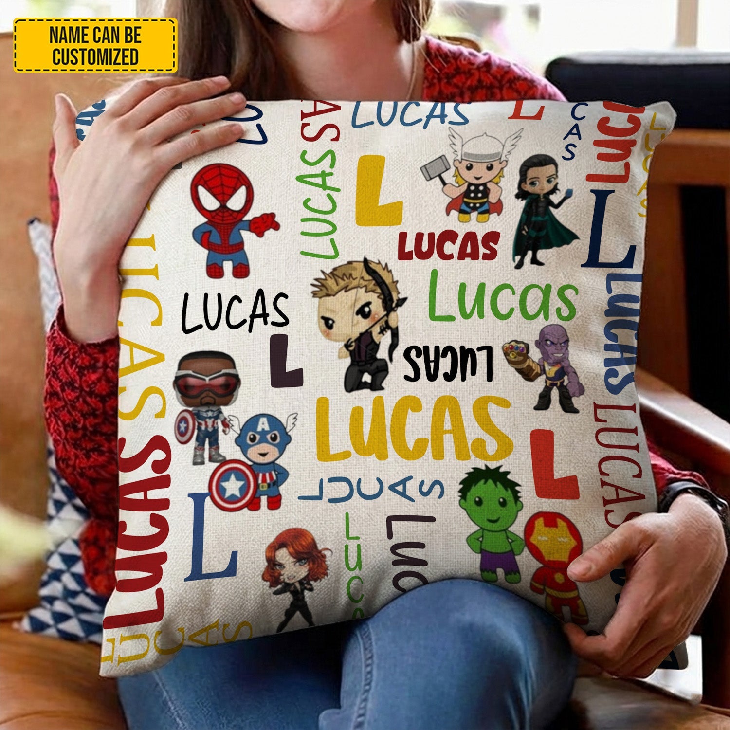 Personalized Super Kid Pillow Custom Name Gift for Kids GradoCreations
