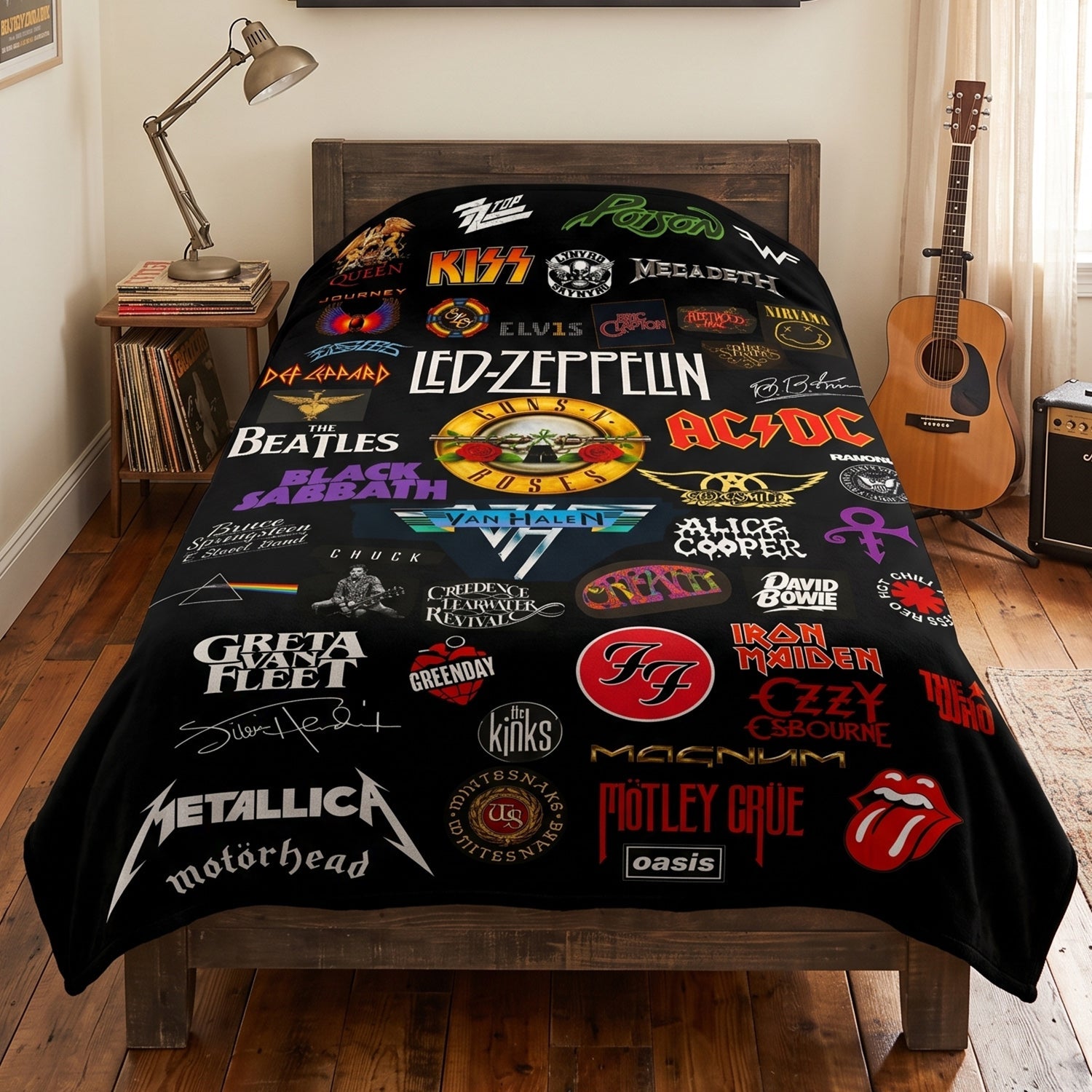 Personalized Classic Rock Legends Blanket Unique Gift GradoCreations