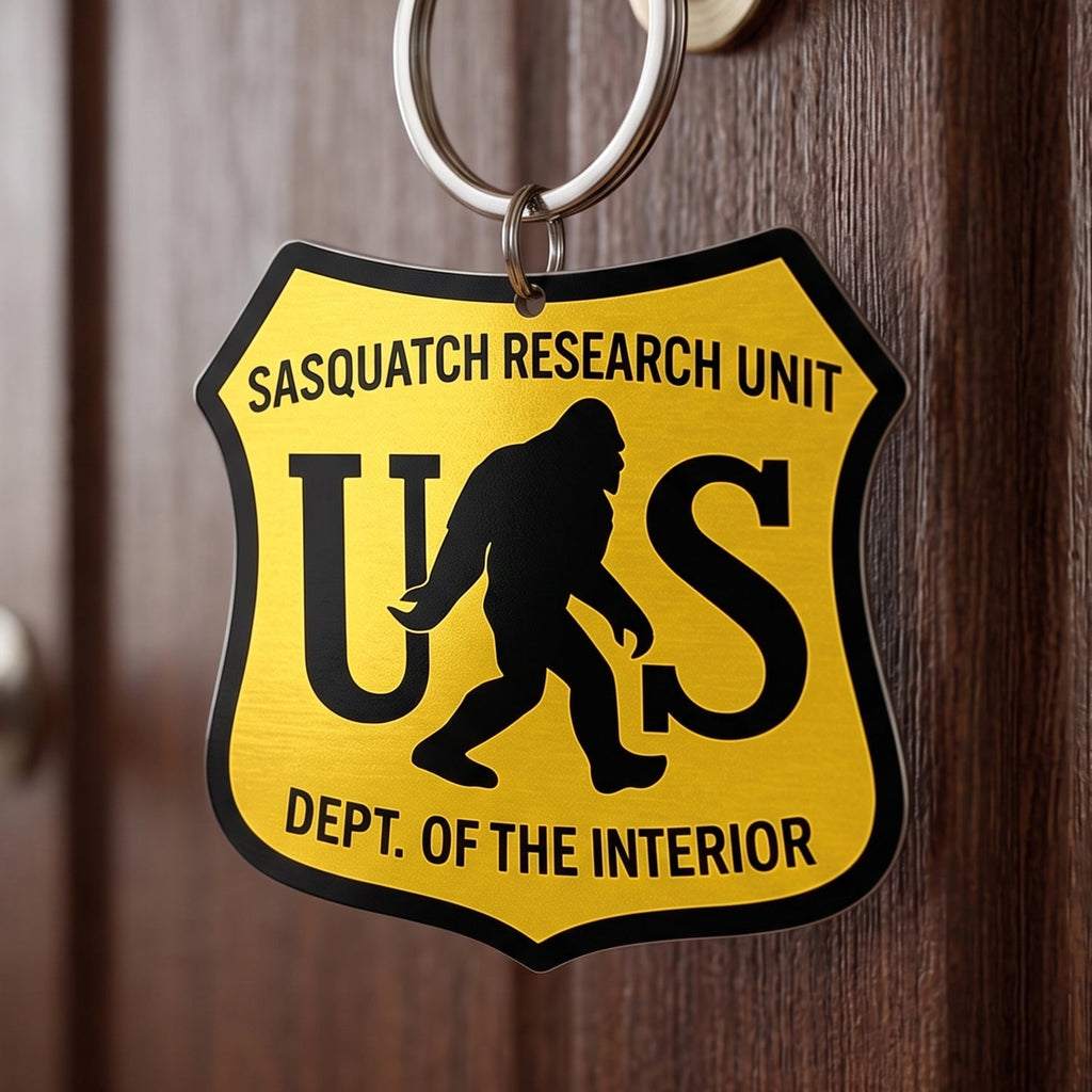 Sasquatch Division Acrylic Keychain for Outdoor Enthusiasts GradoCreations
