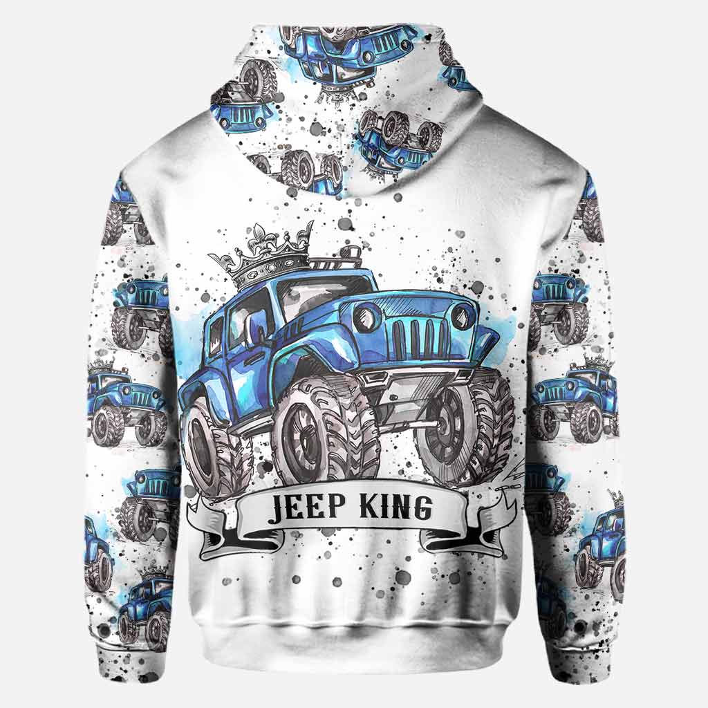 Personalized Jeep King Queen Hoodie Shirt for Couples All Over Shirt GradoCreations