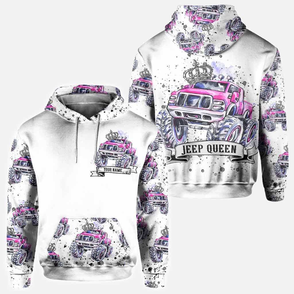 Personalized Jeep King Queen Hoodie Shirt for Couples All Over Shirt GradoCreations