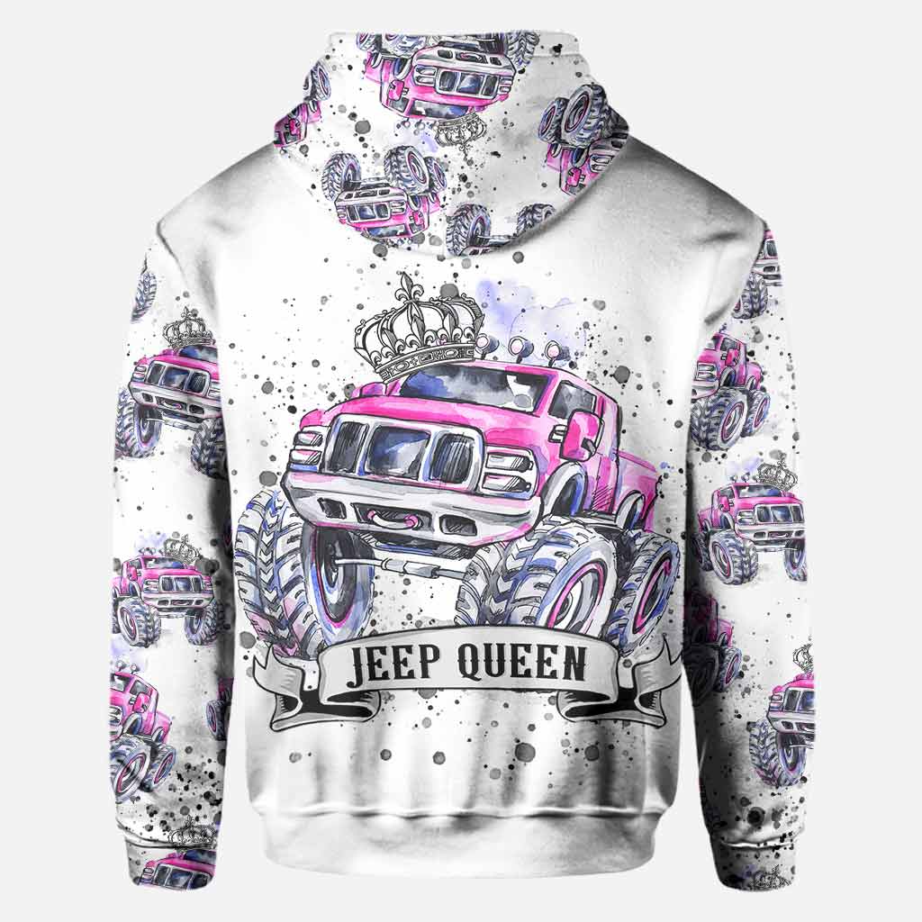 Personalized Jeep King Queen Hoodie Shirt for Couples All Over Shirt GradoCreations