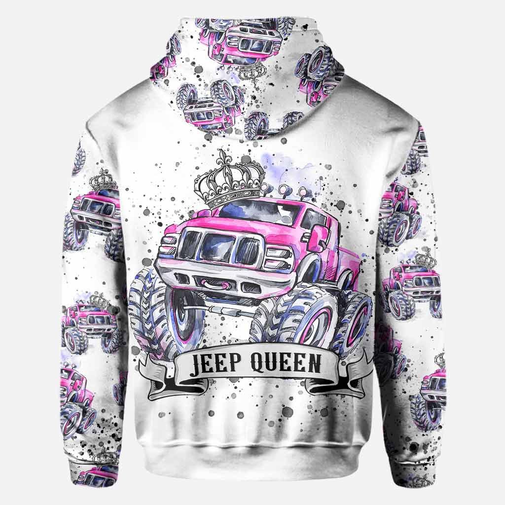 Personalized Jeep King Queen Hoodie Shirt for Couples All Over Shirt GradoCreations