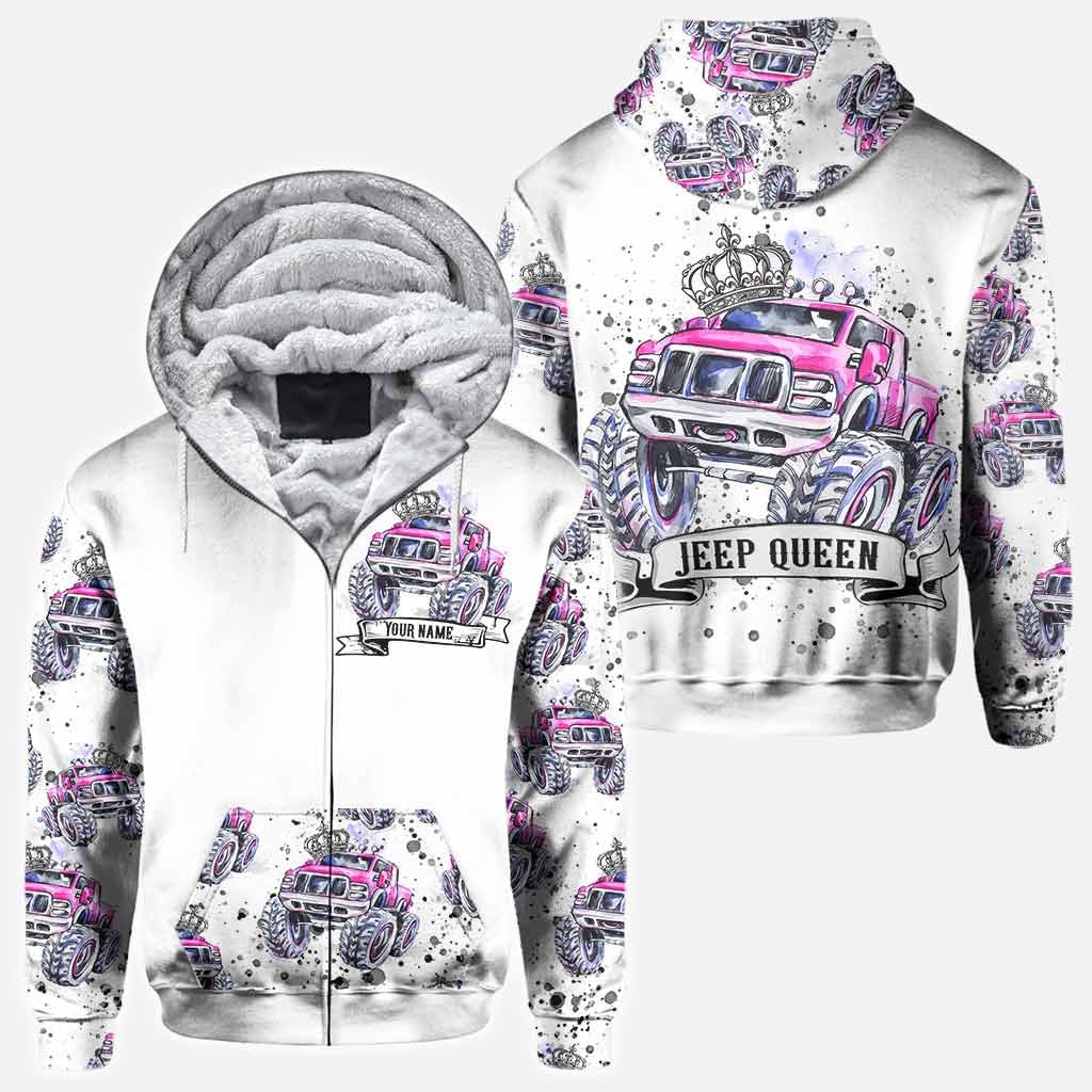 Personalized Jeep King Queen Hoodie Shirt for Couples All Over Shirt GradoCreations