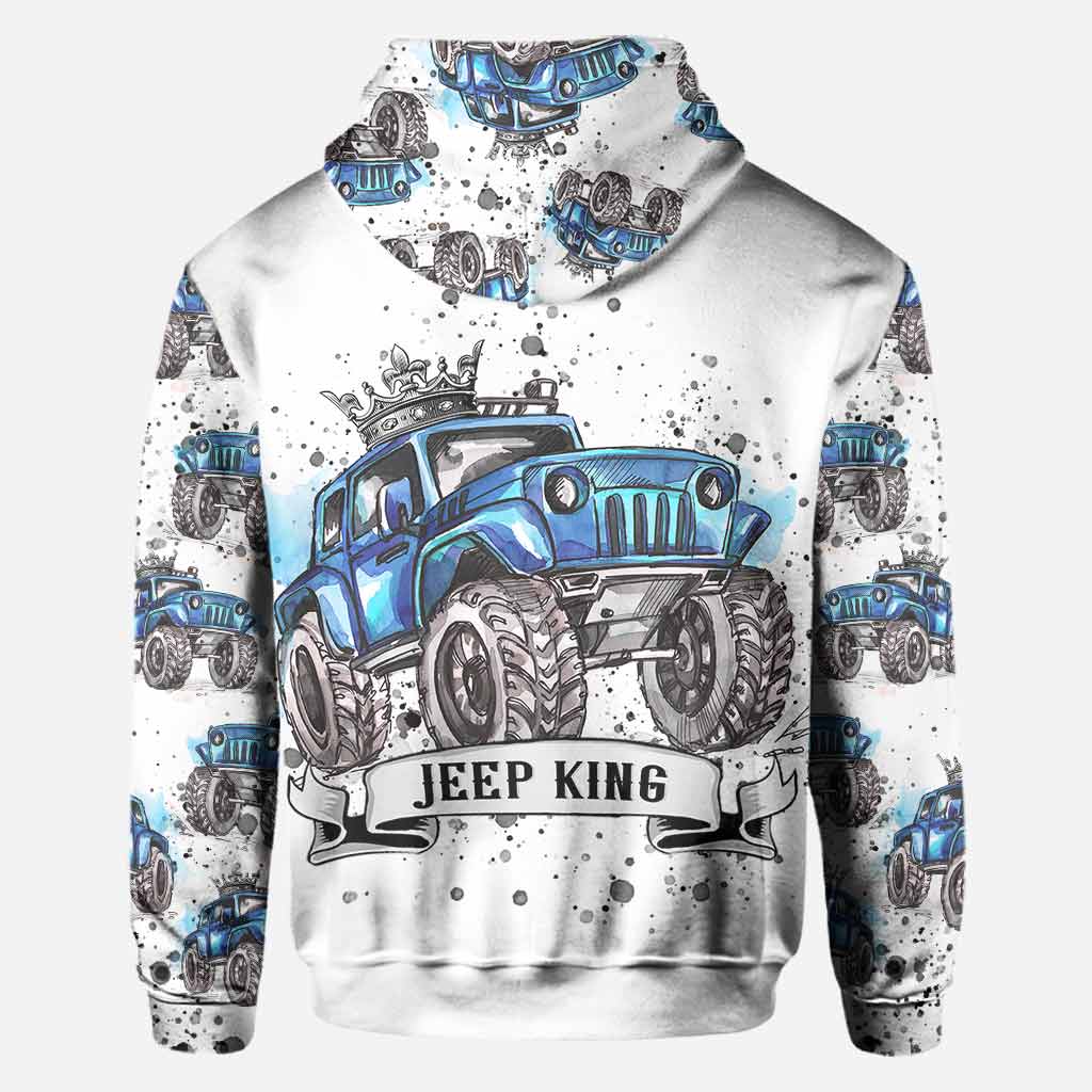 Personalized Jeep King Queen Hoodie Shirt for Couples All Over Shirt GradoCreations