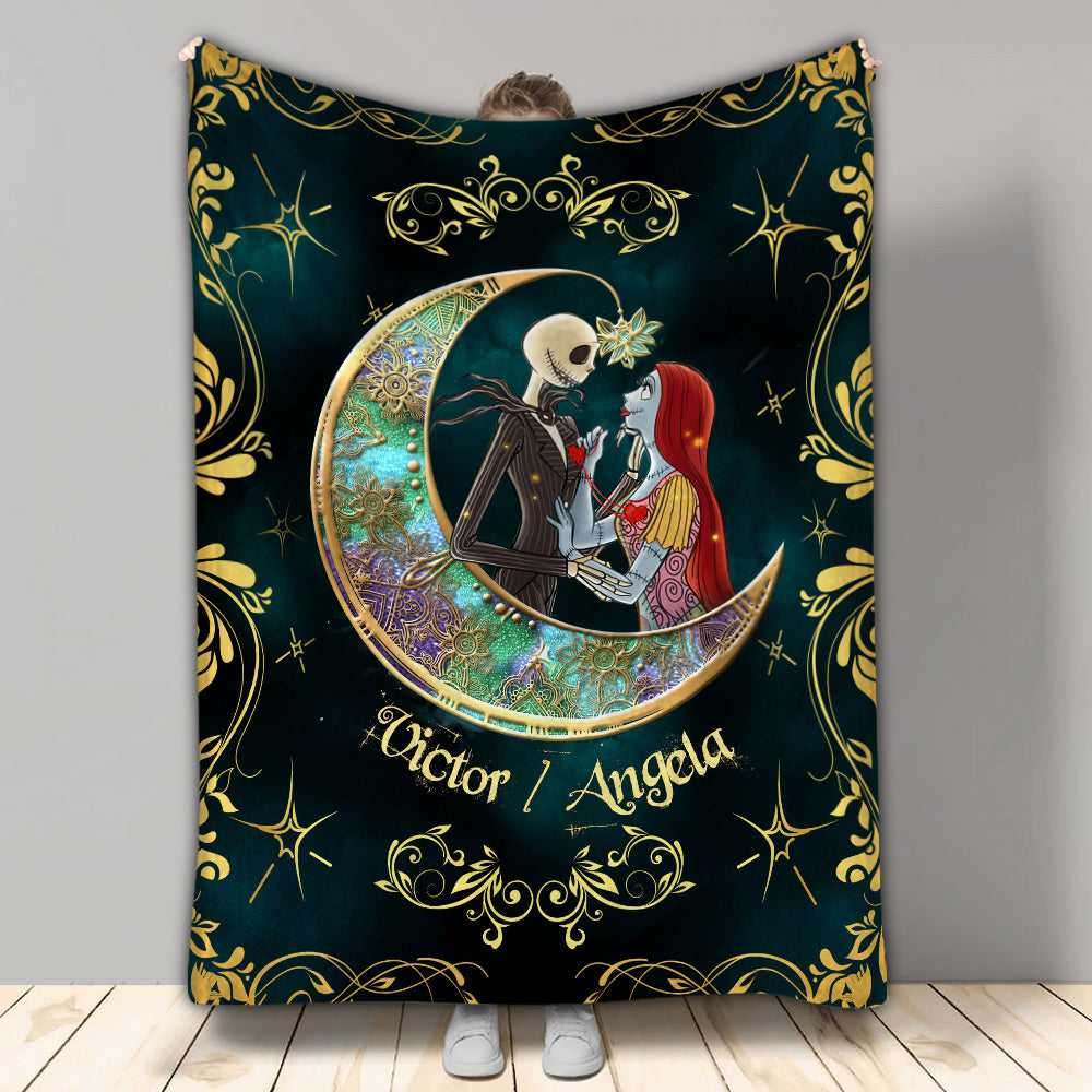Personalized Couple Blanket I Love You To The Moon Gift Blanket GradoCreations