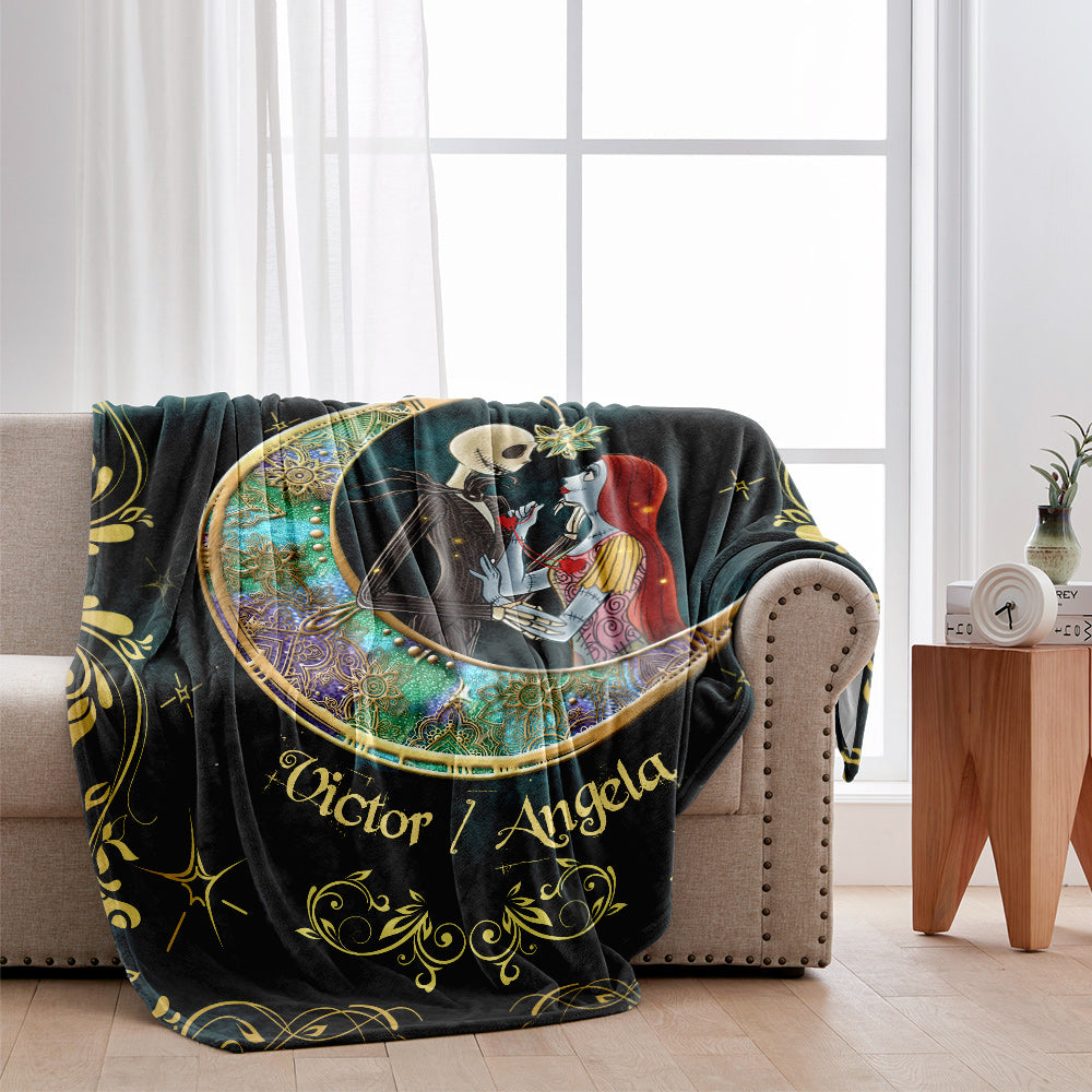 Personalized Couple Blanket I Love You To The Moon Gift Blanket GradoCreations