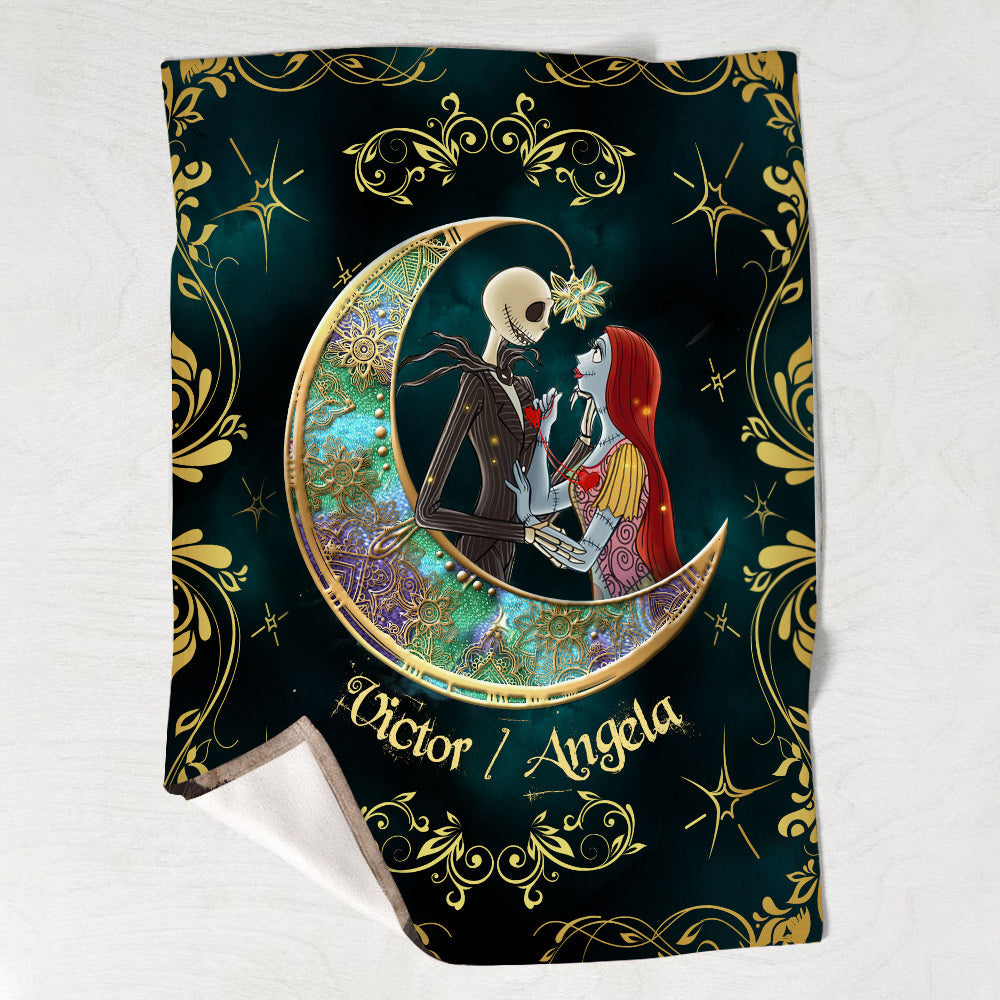 Personalized Couple Blanket I Love You To The Moon Gift Blanket GradoCreations