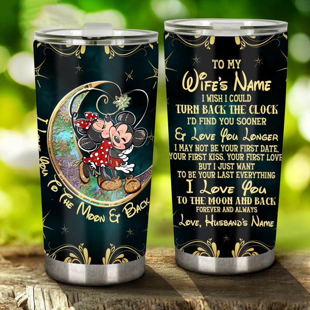 Personalized Couple Tumbler 'I Love You to the Moon' Gift Tumbler GradoCreations