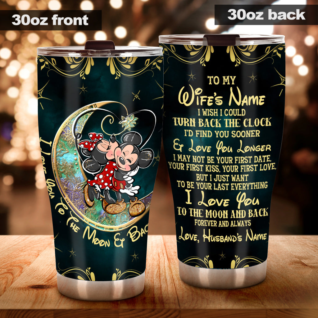Personalized Couple Tumbler 'I Love You to the Moon' Gift Tumbler GradoCreations
