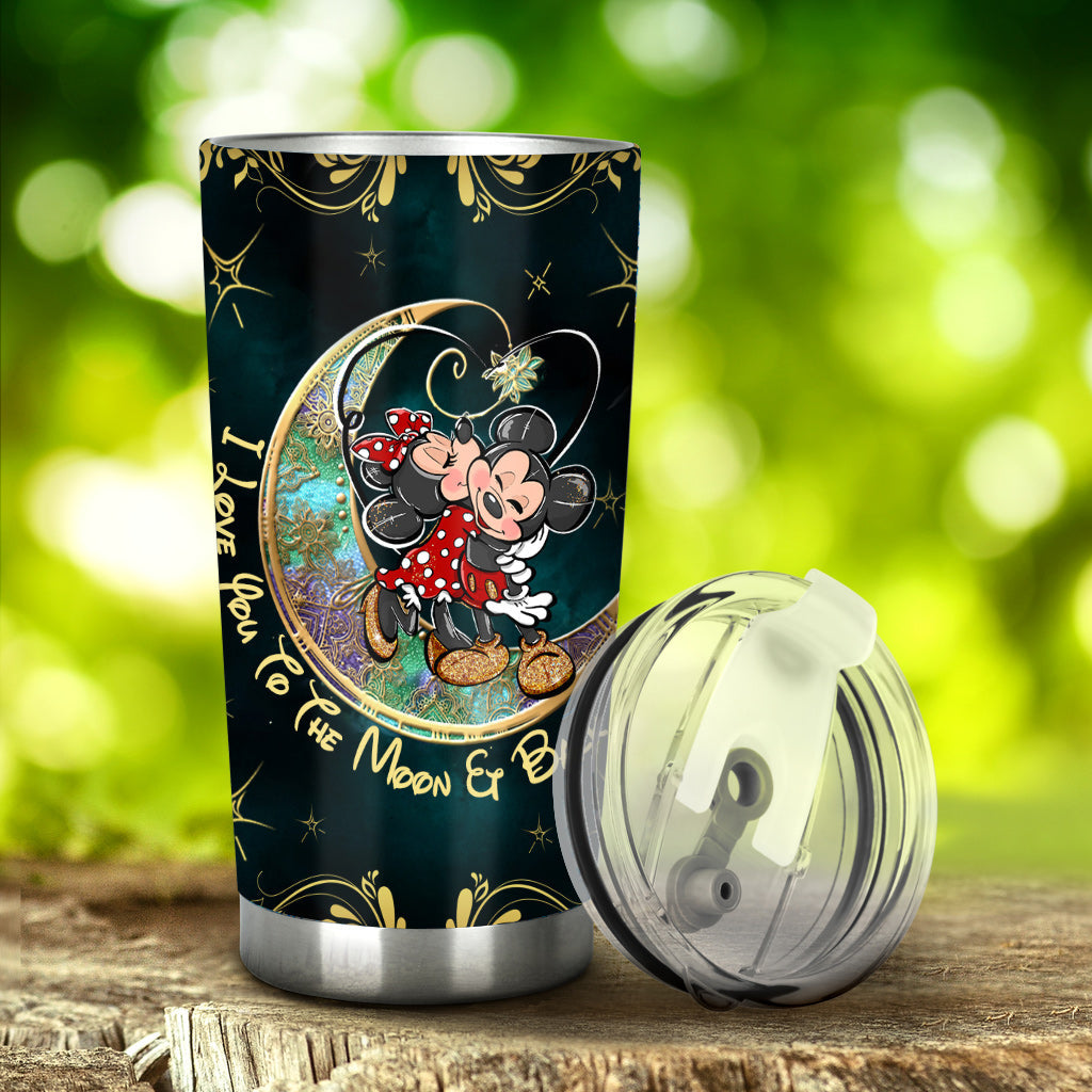 Personalized Couple Tumbler 'I Love You to the Moon' Gift Tumbler GradoCreations