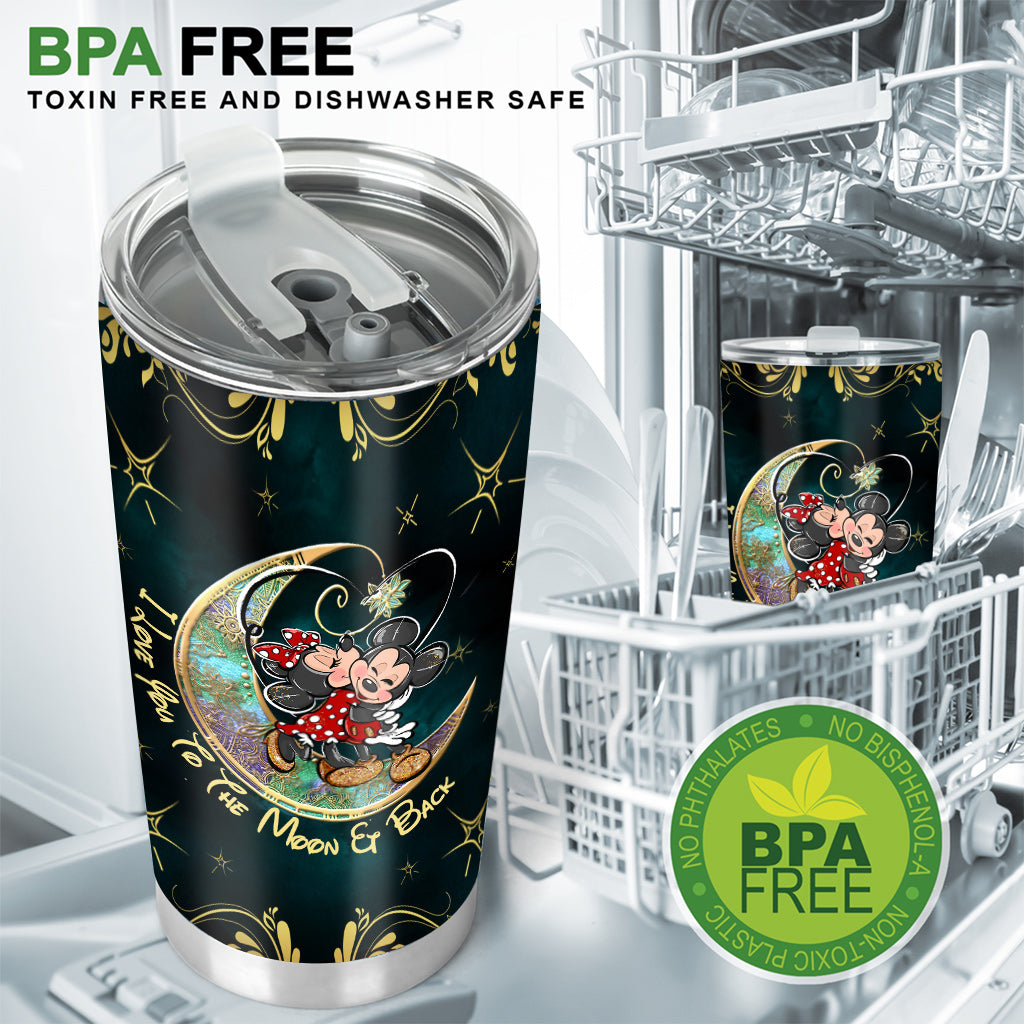 Personalized Couple Tumbler 'I Love You to the Moon' Gift Tumbler GradoCreations