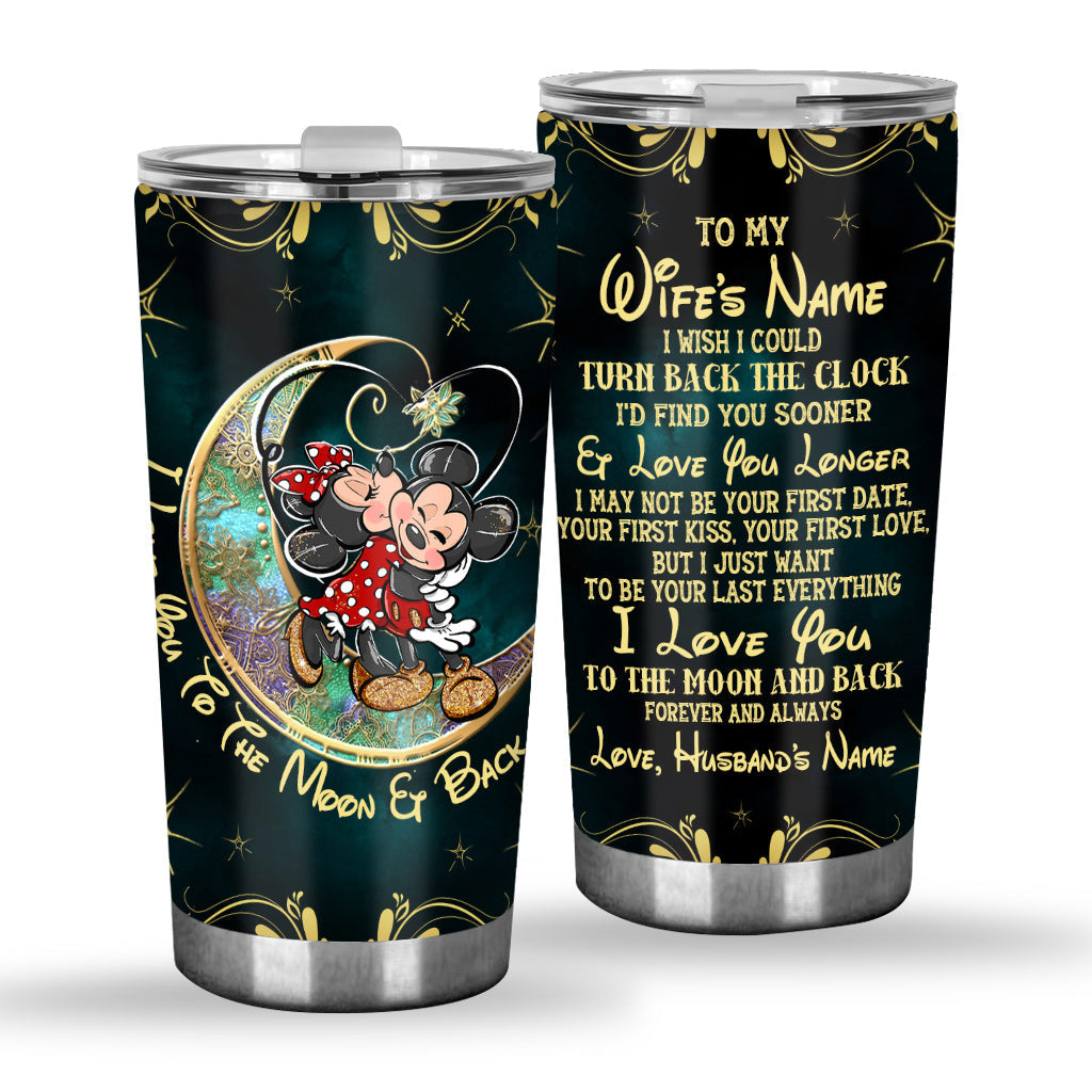 Personalized Couple Tumbler 'I Love You to the Moon' Gift Tumbler GradoCreations