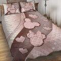Personalized Couple Mouse Quilt Set with Custom Names for Anniversary Gift Quilt Set GradoCreations