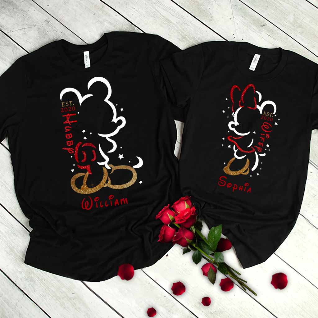 Personalized Couple T-Shirt and Hoodie Set with Names for Anniversary Gift T-shirt & Hoodie GradoCreations