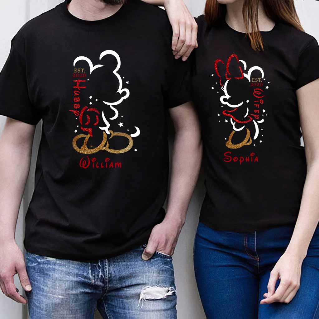 Personalized Couple T-Shirt and Hoodie Set with Names for Anniversary Gift T-shirt & Hoodie GradoCreations