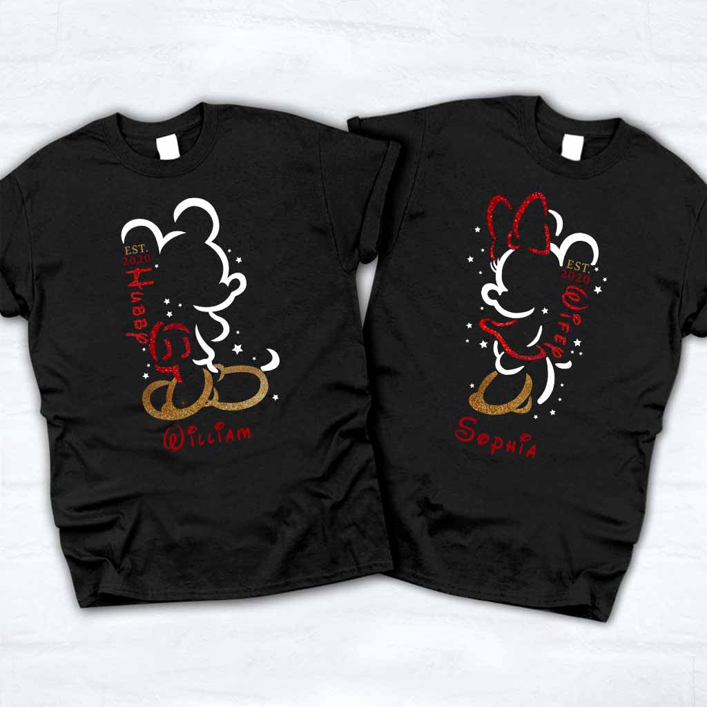 Personalized Couple T-Shirt and Hoodie Set with Names for Anniversary Gift T-shirt & Hoodie GradoCreations