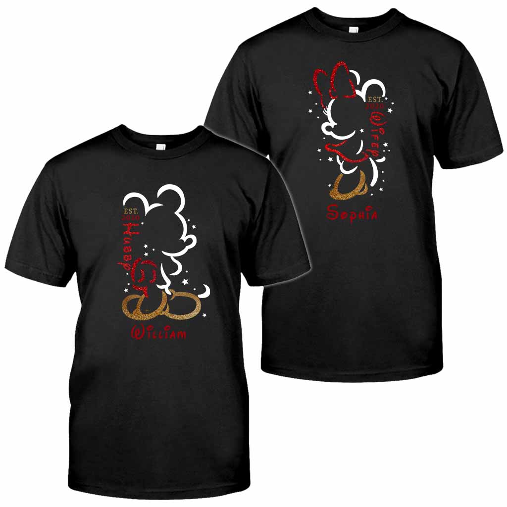 Personalized Couple T-Shirt and Hoodie Set with Names for Anniversary Gift T-shirt & Hoodie GradoCreations