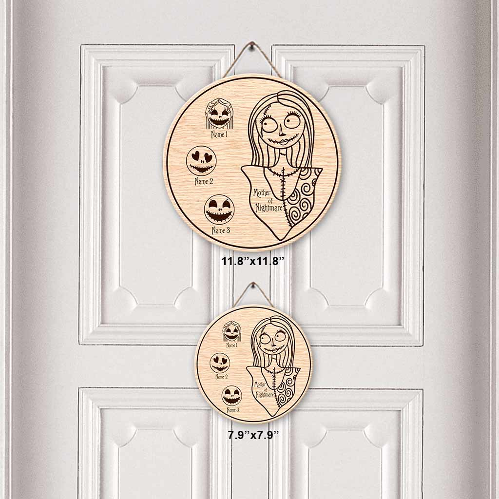 Personalized Mother's Day Round Wood Sign with 3D Pattern Print for Mom Round Wood Sign GradoCreations