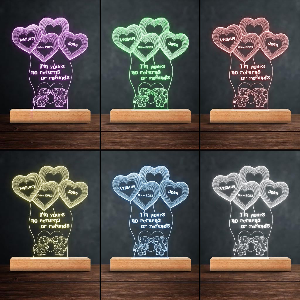 Personalized Ohana Shaped Plaque Light Base Custom Couple Gift Shaped Plaque Light Base GradoCreations