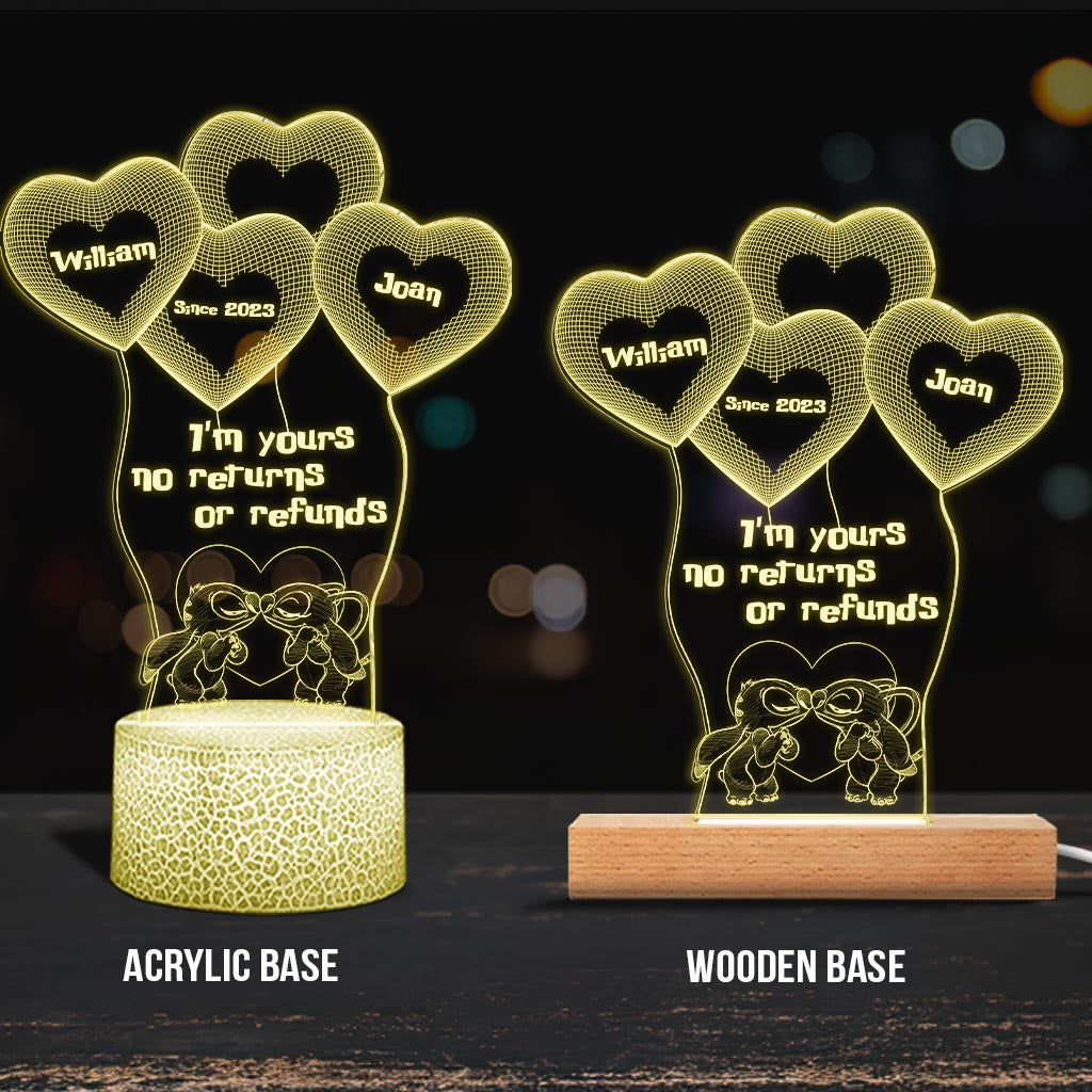 Personalized Ohana Shaped Plaque Light Base Custom Couple Gift Shaped Plaque Light Base GradoCreations