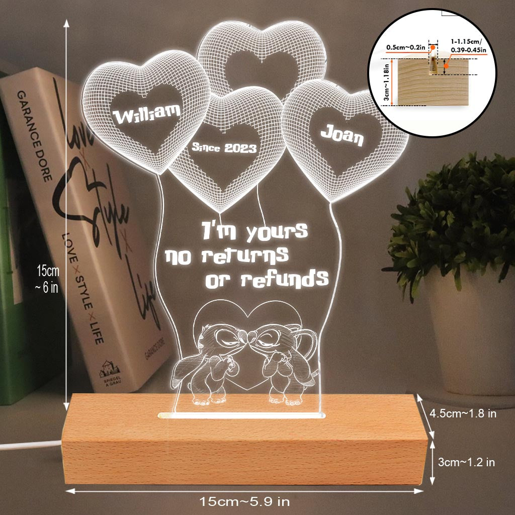 Personalized Ohana Shaped Plaque Light Base Custom Couple Gift Shaped Plaque Light Base GradoCreations
