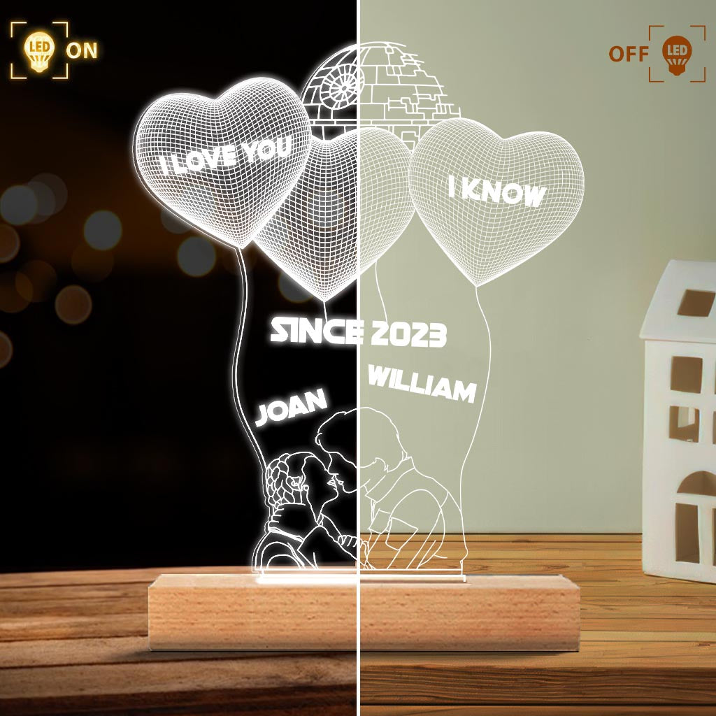 Personalized Acrylic Couple Plaque Light Base Gift for Anniversary Shaped Plaque Light Base GradoCreations