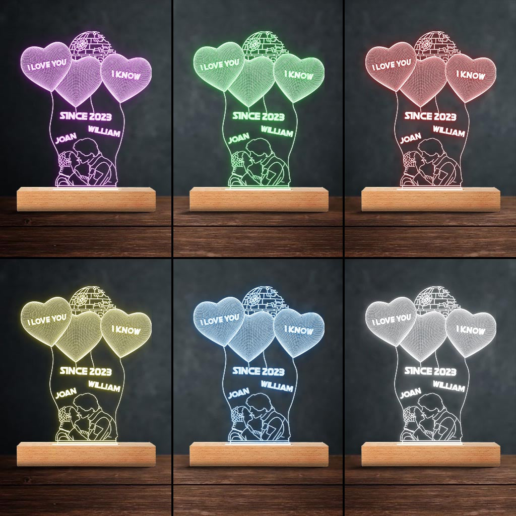 Personalized Acrylic Couple Plaque Light Base Gift for Anniversary Shaped Plaque Light Base GradoCreations