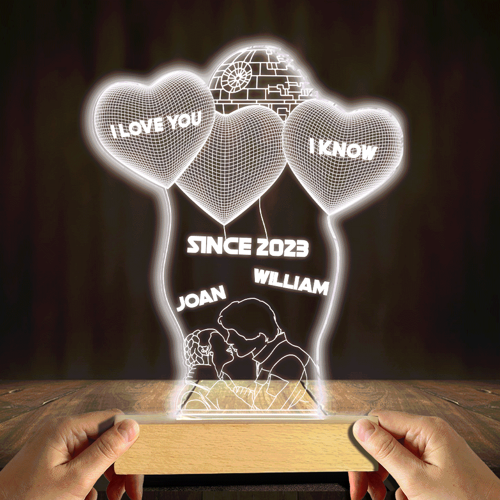 Personalized Acrylic Couple Plaque Light Base Gift for Anniversary Shaped Plaque Light Base GradoCreations