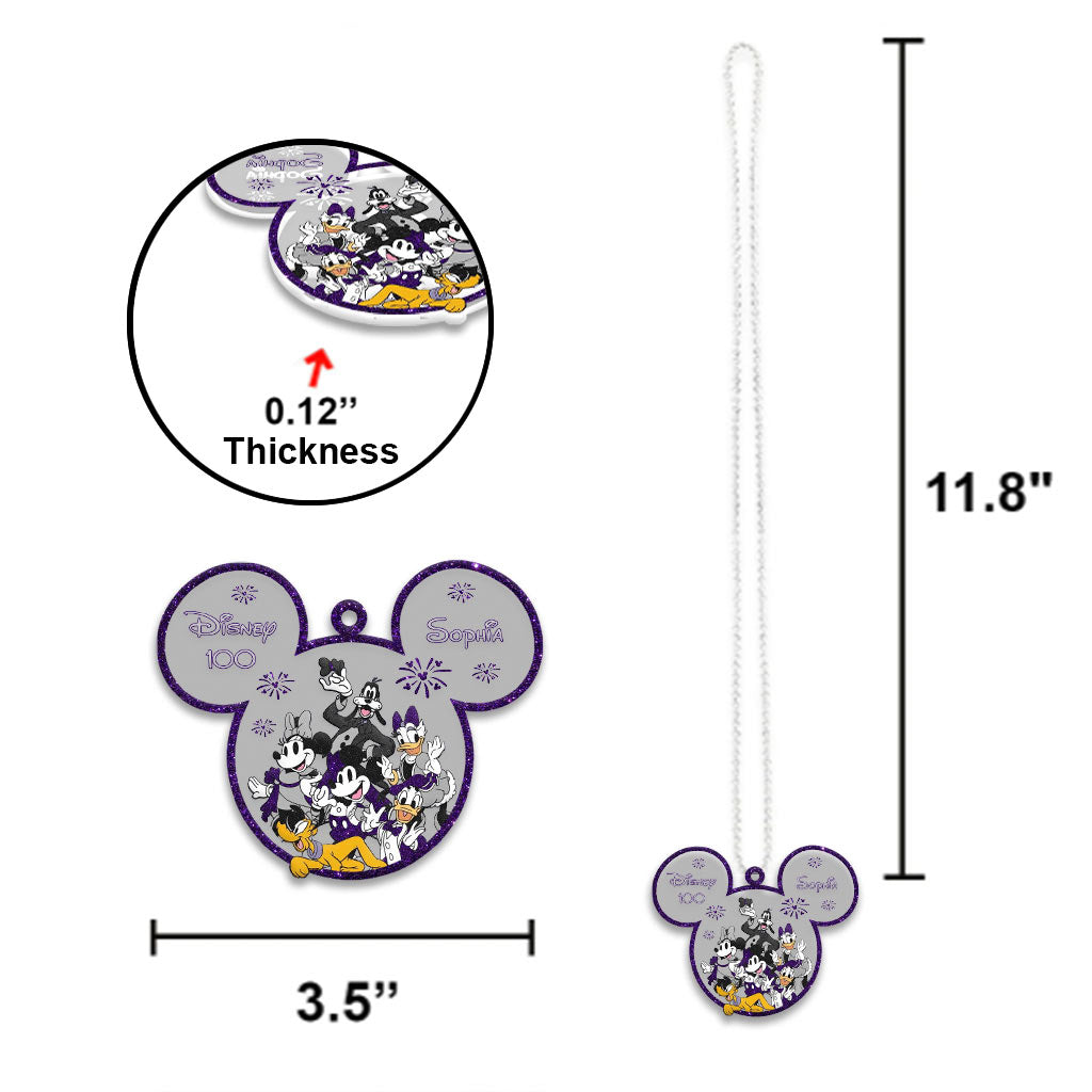 Personalized Disney 100 Car Ornament Custom Name Gift Car Ornament GradoCreations