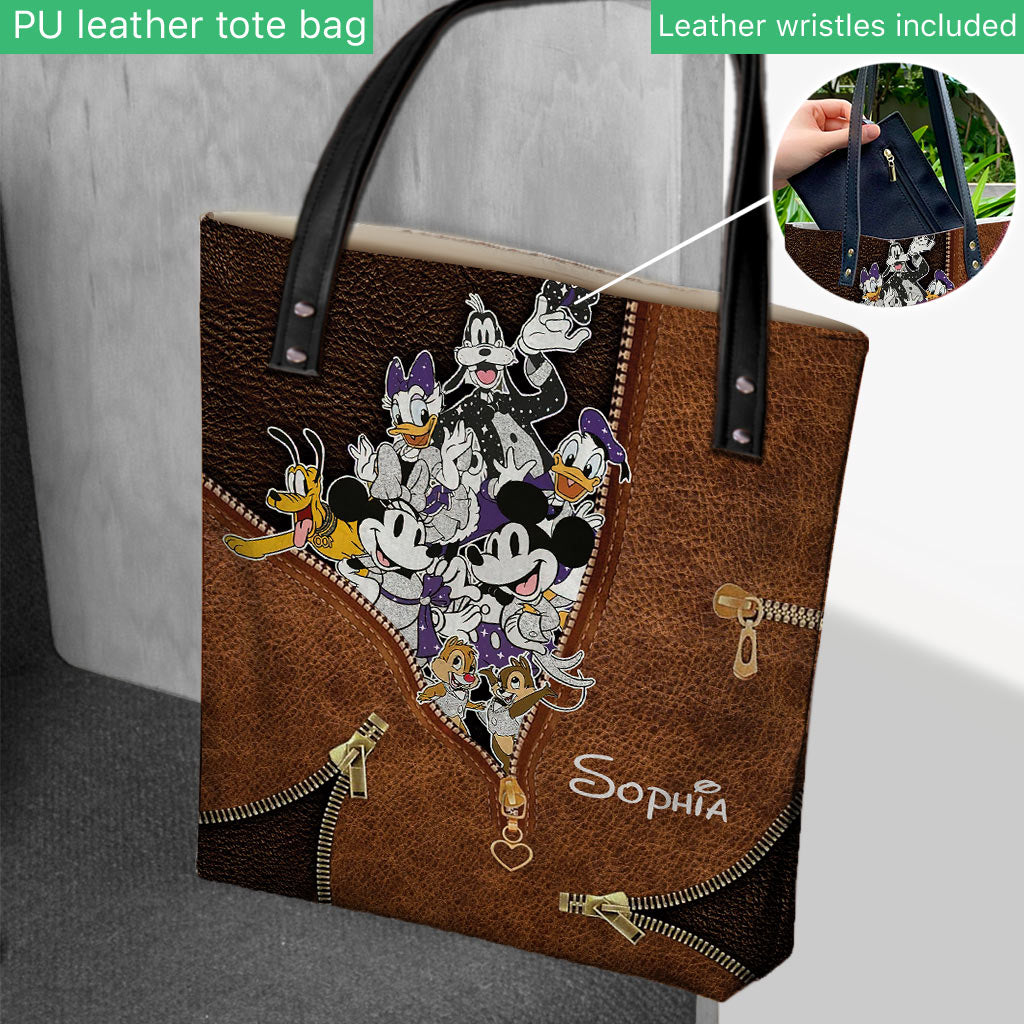 Personalized Leather Tote Bag Custom Name Gift for Her Tote Bag GradoCreations