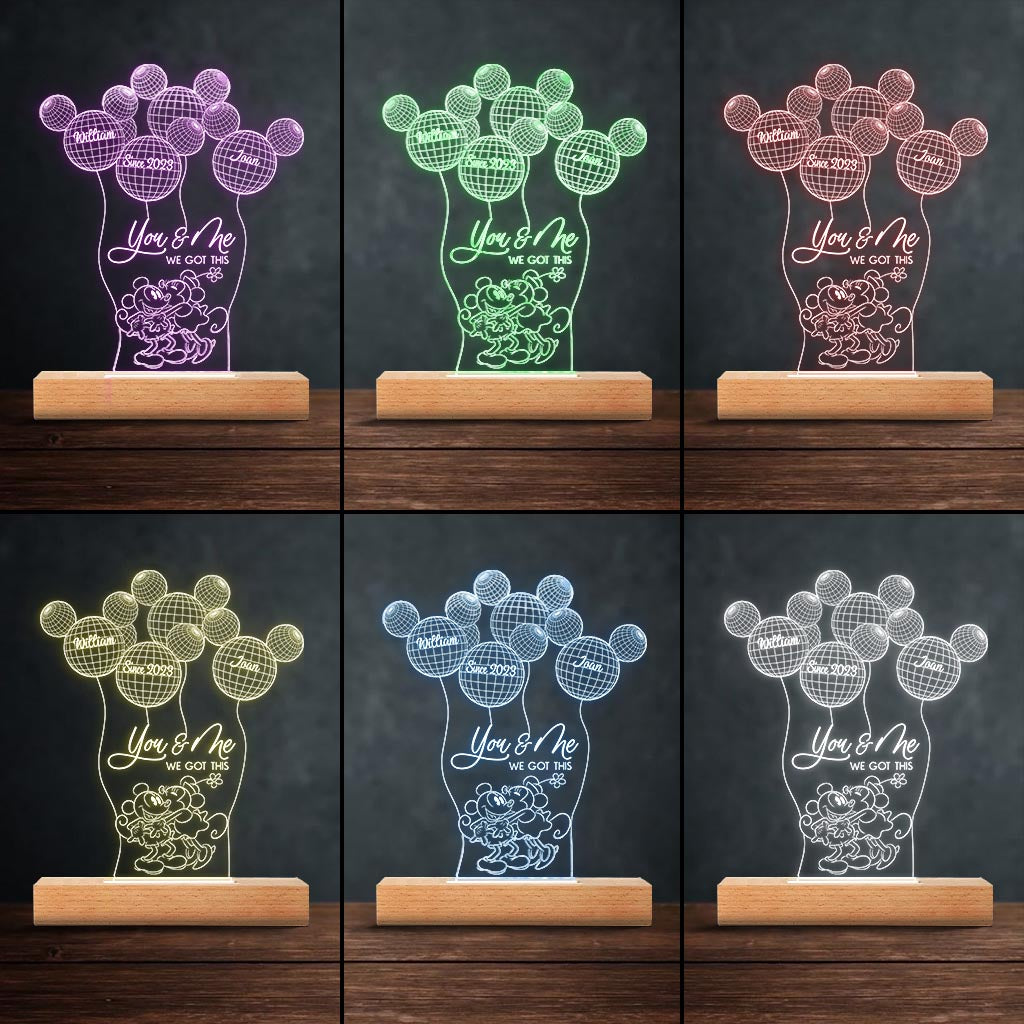 Personalized Couple Acrylic Mouse Shaped Plaque Light Base Gift Shaped Plaque Light Base GradoCreations