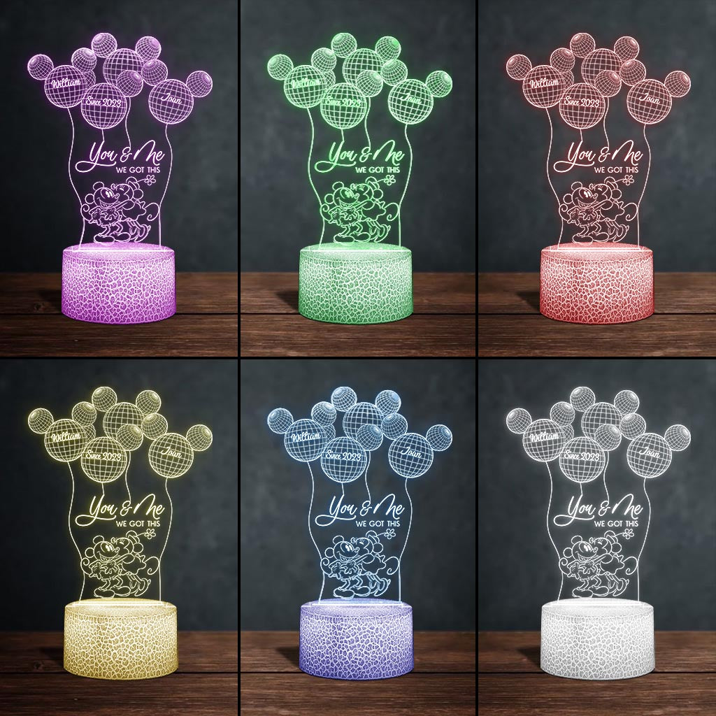 Personalized Couple Acrylic Mouse Shaped Plaque Light Base Gift Shaped Plaque Light Base GradoCreations