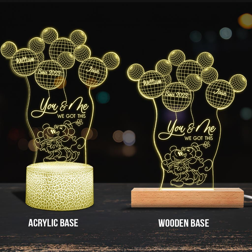 Personalized Couple Acrylic Mouse Shaped Plaque Light Base Gift Shaped Plaque Light Base GradoCreations