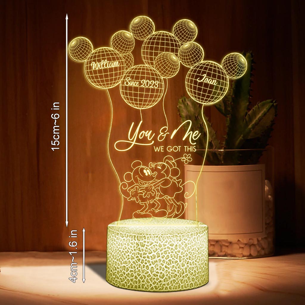 Personalized Couple Acrylic Mouse Shaped Plaque Light Base Gift Shaped Plaque Light Base GradoCreations