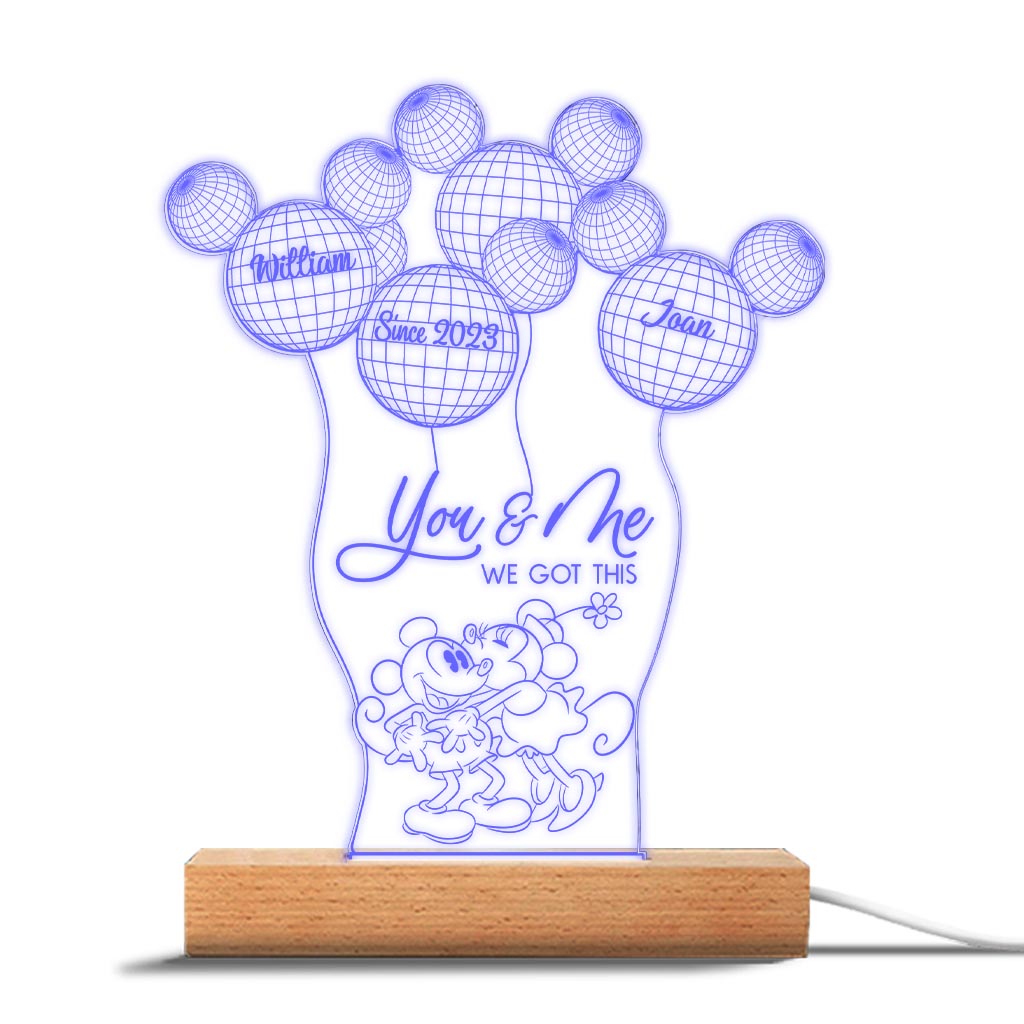 Personalized Couple Acrylic Mouse Shaped Plaque Light Base Gift Shaped Plaque Light Base GradoCreations