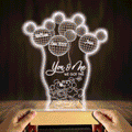 Personalized Couple Acrylic Mouse Shaped Plaque Light Base Gift Shaped Plaque Light Base GradoCreations